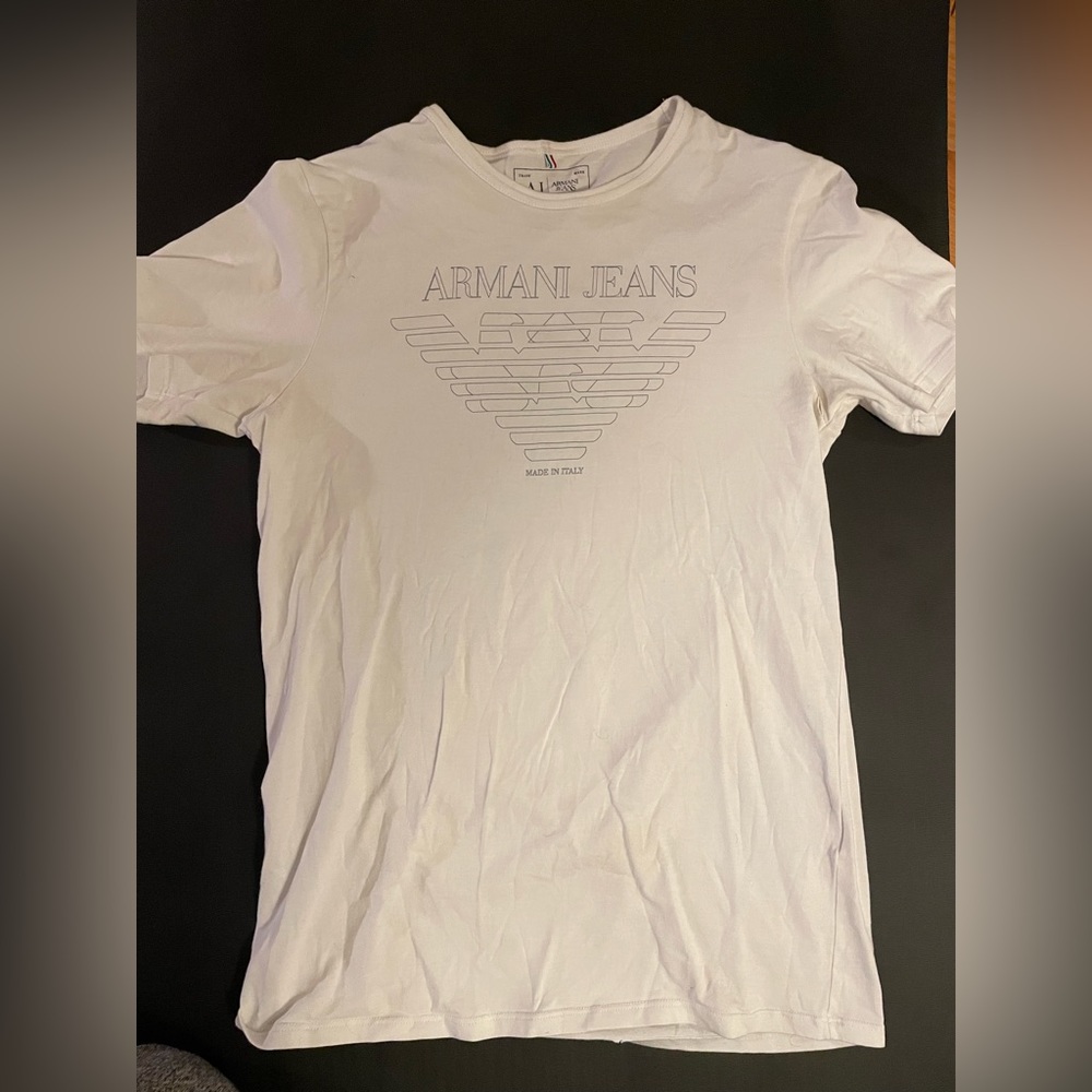 White Armani Jeans short sleeve tshirt